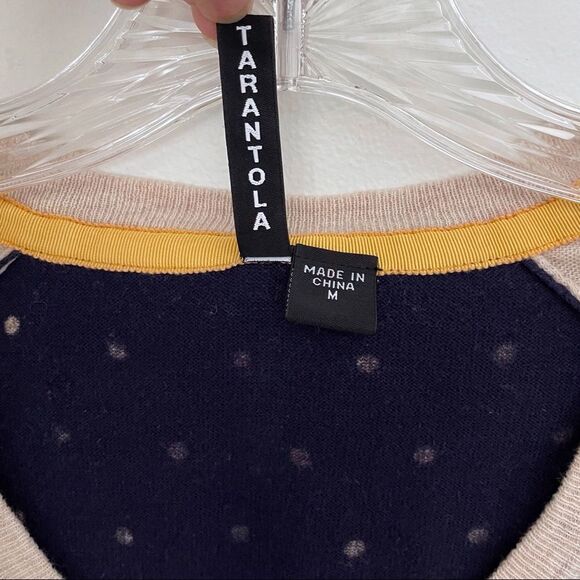 Charlotte Tarantola Lace Front Polka Dot Cardigan Size Medium - Picture 4 of 7